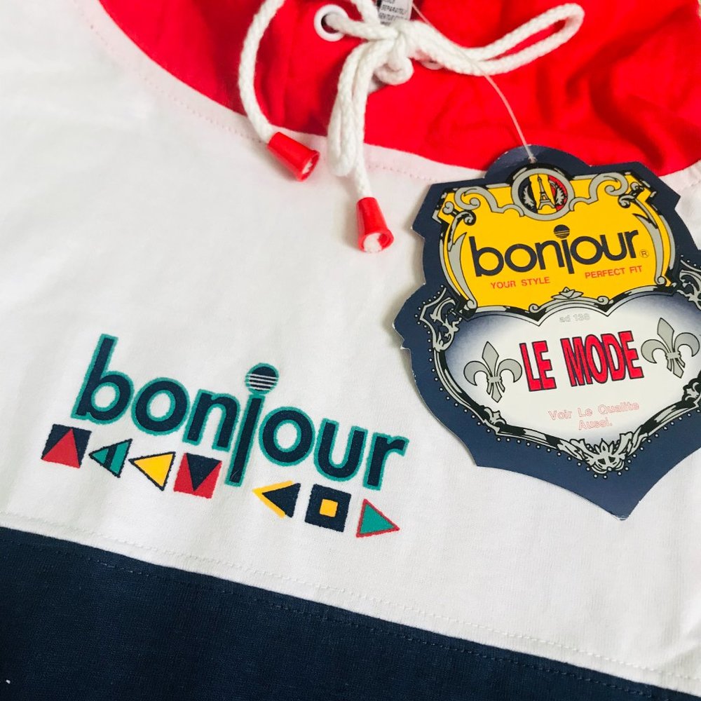 90’s RARE Hoodie Bonjour Pullover T-shirt (NTW)